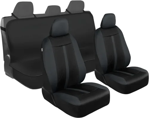 Miniatura 12 de Motor Trend Fundas de Asiento de Coche de Tela Gris para Asientos Delanteros – Fundas de Asiento Tipo Bucket Automotrices Premium, Hechas