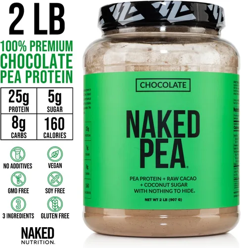 Miniatura 3 de NAKED Aislado de proteína de guisante de chocolate de granjas norteamericanas, solo 3 ingredientes, proteína vegana de chocolate, certificado NSF