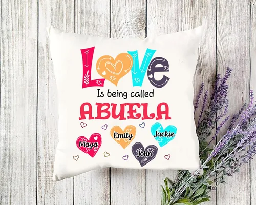 Miniatura 5 de Abuela - Almohada personalizada con corazón de amor, almohada personalizada para mamá, regalos para abuela, mamá de hija, nietos, día de la madre