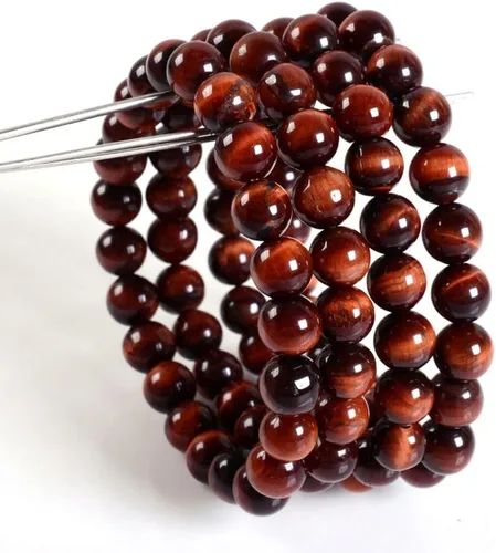 Miniatura 3 de Justinstones Pulsera de gemas semipreciosas de cuentas redondas de 8 mm, pulsera de 7 pulgadas diseño de gemas semipreciosas, unisex