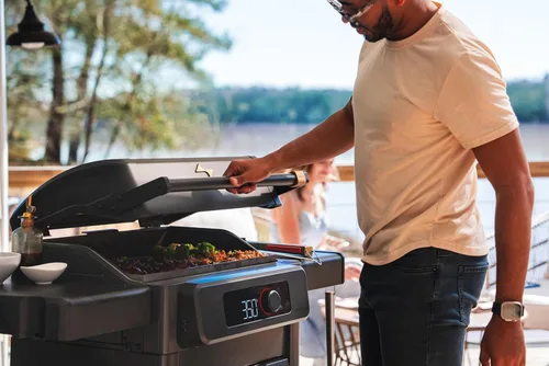 Miniatura 2 de Modelo Actual G Plancha, Parrilla Eléctrica Inteligente para Exteriores con Plancha Superior Plana para Barbacoa con Rango de 200°F a 600°F