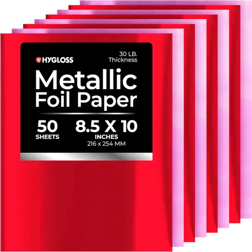 Miniatura 8 de Hygloss Papel de aluminio metálico, 20 hojas, 10 hojas de papel metálico surtido, 8.5 x 10 pulgadas, papel de aluminio ideal para manualidades