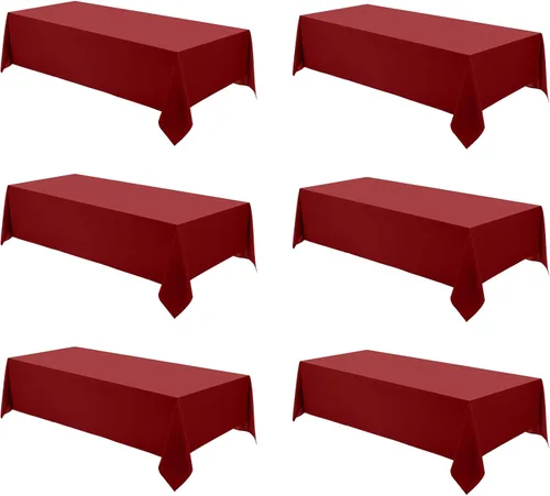 Miniatura 19 de Manteles rectangulares de 60 x 120 pulgadas, paquete de 2 manteles negros para 6 pies, lavables, decorativos, de lino y poliéster, para mesa
