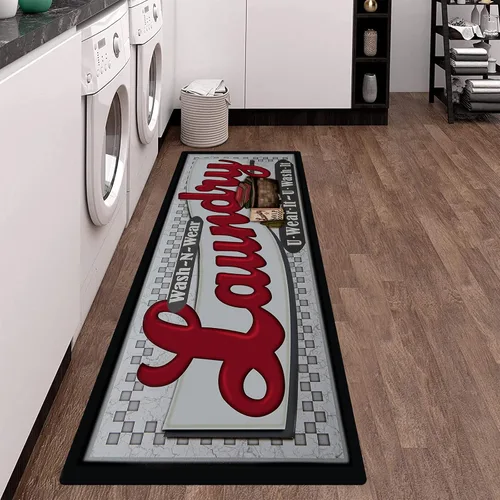 Miniatura 3 de Pauwer - Alfombra antideslizante, impermeable, de goma, para cuarto de servicio, lavadero, cocina, de 20 x 48 pulgadas, lavable, alfombra