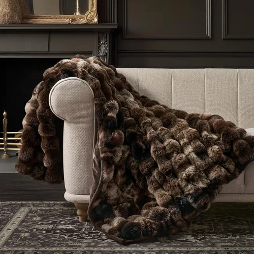Miniatura 28 de EverGrace - Manta ultra suave de lujo, esponjosa, de pelo de conejo sintético, cálida y gruesa, para cama, reversible, para sofá, silla, color gris