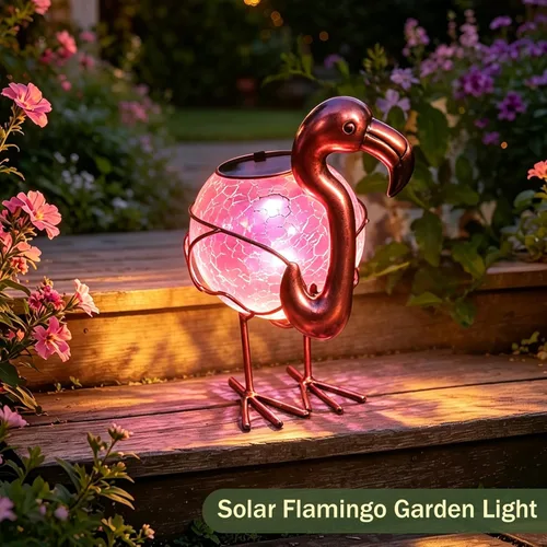 Miniatura 3 de Lámpara solar colgante para aire libre, decorativa, impermeable, flamenco, LED, lámpara de mesa para patio, jardín