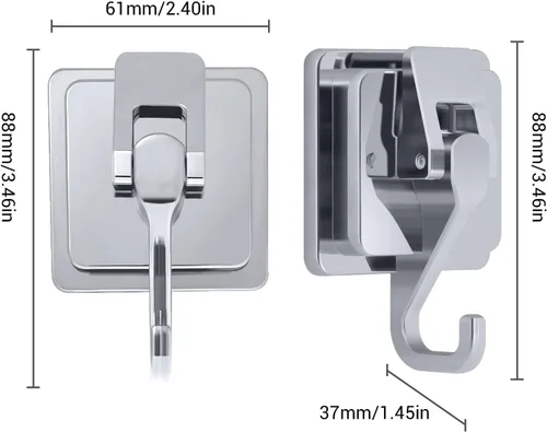 Miniatura 3 de Ganchos de ventosa para ducha, 2 ganchos de corona, decorativos chapados en plata, toalla impermeable, pared extraíble, 15 libras. Comando - Amplia
