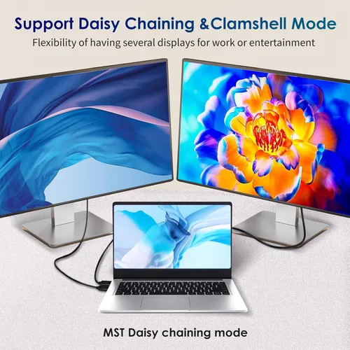 Miniatura 5 de Cable USB C a DisplayPort usbc a DisplayPort a USB c 8K @60Hz-Thunderbolt 3/4 a DP Cable 4K a 240Hz Compatible con iPhone 15 M1/M2 MacBook iPad