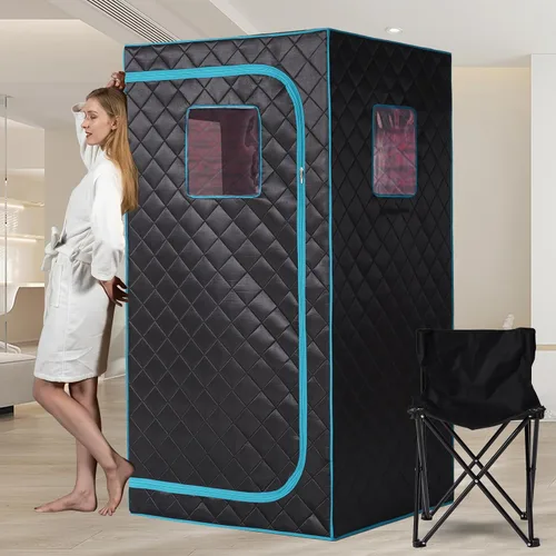 Miniatura 3 de Smartmak Caja de sauna infrarroja portátil con lámpara de terapia de luz roja de 660 nm para el hogar, tienda de campaña de spa de sauna seca