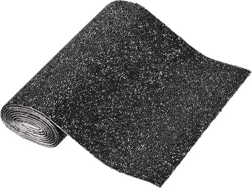 MECCANIXITY Calcomanías de diamantes de imitación, 9.45 x 63 pulgadas, calcomanías de decoración de resina autoadhesivas y brillantes, color negro