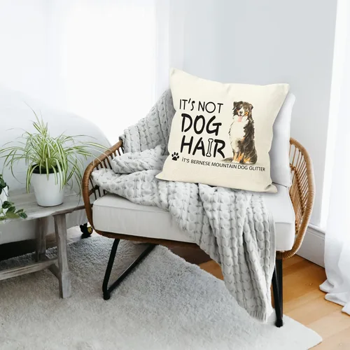 Miniatura 2 de Funny Dog Quote It's Not Dog Hair It's Bernese Mountain Glitter - Funda de almohada de lino y algodón, con frase en inglés "It's Not Dog Hair