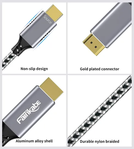 Miniatura 6 de fairikabe Cable USB C a HDMI 4K a 60Hz, cable USB tipo C a HDMI de 6.6 pies compatible con Thunderbolt 3, para MacBook Pro/Air, iPad Pro 2020/2021