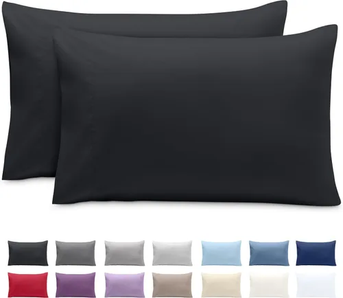 Miniatura 23 de Bare Home Juego de 2 fundas de almohada de microfibra de tamaño estándar, fundas de almohada refrescantes, doble cepillado, fácil cuidado, cierre