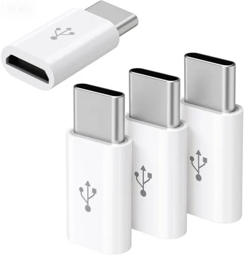 Skrfren Paquete de 8 adaptadores micro USB a USB C, adaptador microUSB hembra a tipo C macho, conector de conversión microUSB, compatible con
