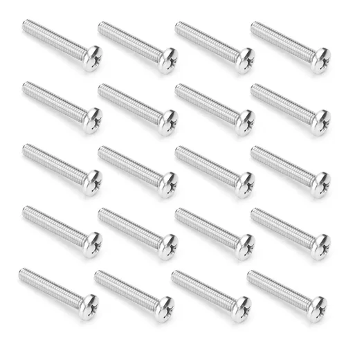Miniatura 55 de MroMax 5 tornillos de máquina Phillips de cabeza plana M8 x 0.984 in, acero inoxidable 304 18-8, rosca completa, tornillos de cabeza cruzada gris