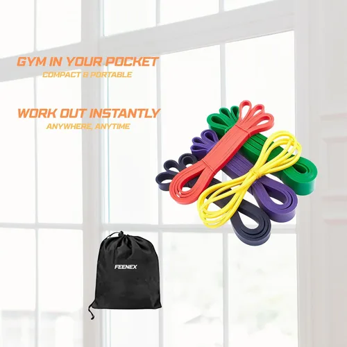 Miniatura 9 de Bandas de resistencia para hombres y mujeres - Conjunto de ejercicios para entrenamiento de fitness, estiramiento corporal, terapia física