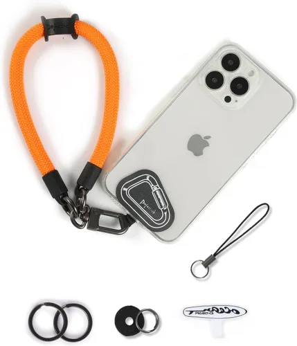 Miniatura 8 de Correa de mano para muñeca, 2 parches para teléfono, soporte para teléfono celular, correa de muñeca para llaves, AirPods, cámara (rosa, 12 pulgadas)