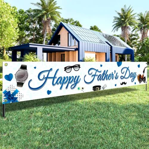 Miniatura 10 de KatchOn, Cartel de feliz día del padre – XL, 120 x 20 pulgadas Cartel de feliz día del padre, decoraciones del día del padre para fiesta, telón