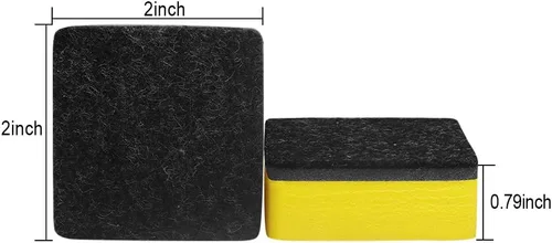 Miniatura 2 de Paquete de 40 borradores magnéticos de borrado en seco para pizarra blanca a granel, limpiador de pizarra para oficina (2 x 2 pulgadas, amarillo)
