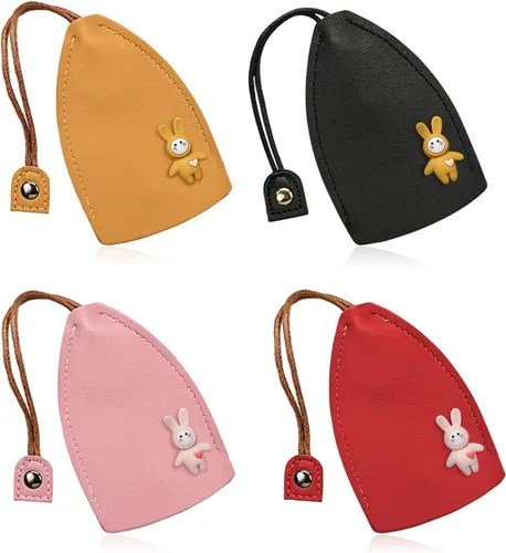 Miniatura 9 de Lindo 4PCS Estuche de llave de coche de cuero PU, Funda de llave extraíble