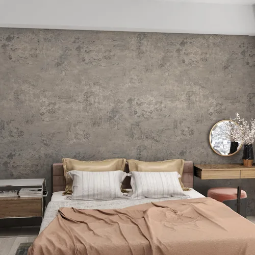 3yecao Rollo grande extra ancho de 48"×354" papel tapiz de hormigón grueso marrón claro y gris despegar y pegar 3D, papel de contacto de hormigón