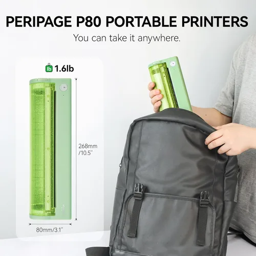 Miniatura 6 de ZJchao PeriPage - Impresora térmica A4, impresora portátil inalámbrica de fotos, impresora sin tinta para uso doméstico en oficina con conexión USB