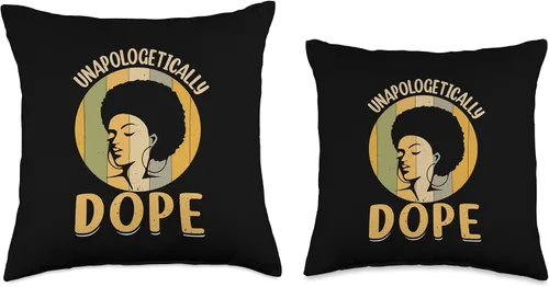 Miniatura 3 de Vintage Unapologetically Dope Black Afro Pride Melanin Queen Throw Pillow
