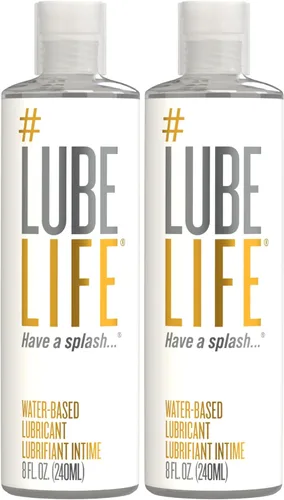 LubeLife Lubricante a base de agua, lubricante personal para hombres, mujeres y parejas, tamaño de viaje, no mancha, fácil de limpiar, seguro para