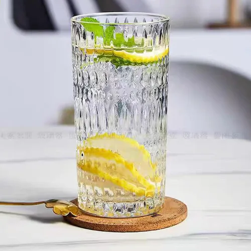 Miniatura 3 de Vasos Highball [Juego de 4] - Vasos de vidrio vintage de 15 onzas ideales para fiestas de cena - Textura única, aptos para lavavajillas