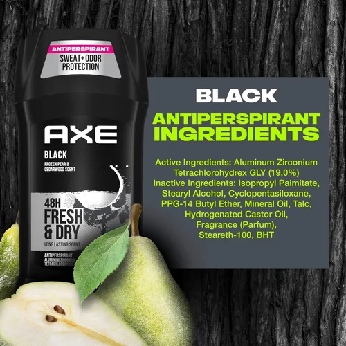 Miniatura 7 de AXE Barra antitranspirante para hombre, paquete de 4, 48 horas de protección contra el sudor y el olor para una frescura duradera, desodorante