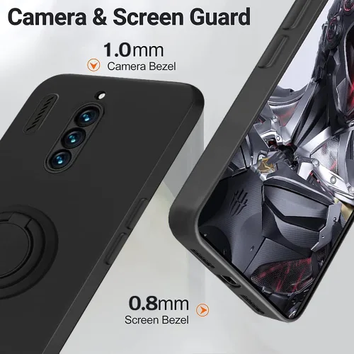 Miniatura 2 de Red Magic 8 Pro - Funda para teléfono con protector de pantalla de cristal, soporte de anillo giratorio 360 grados, soporte magnético, funda