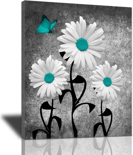 Miniatura 11 de Bulldog Leather Works Lienzo decorativo abstracto de colibrí y girasol, con citas inspiradoras, póster de flores de granja, decoración moderna