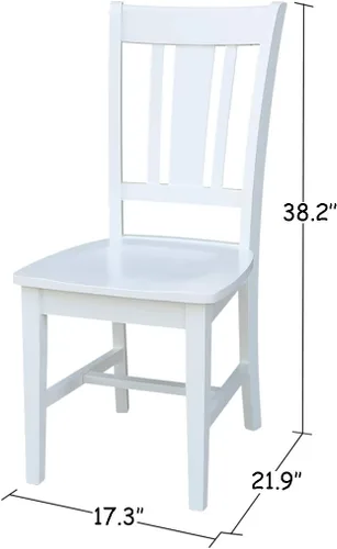 Miniatura 3 de International Concepts - Juego de dos sillas de comedor San Remo Splatback, color blanco