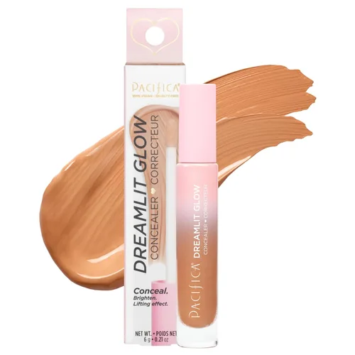 Miniatura 13 de Pacifica Corrector DreamLit Glow de cobertura completa con escualano para ojeras y corrección de manchas oscuras, ligero y duradero, vegano y libre