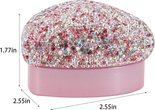 Miniatura 6 de Naimo Caja de anillo de compromiso con forma de corazón de diamantes de imitación, soporte de terciopelo, aretes, moneda, joyero, caja con luz LED