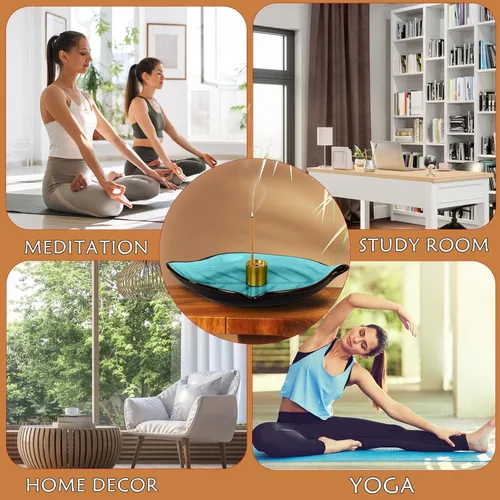 Miniatura 6 de Soporte de incienso para palos (9 agujeros) y conos, atrapa cenizas de incienso de cerámica hecho a mano para meditación, yoga, días de spa