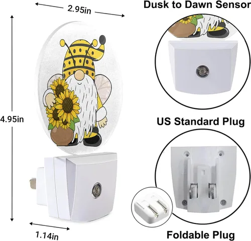 Miniatura 3 de Lindo muñeco de nieve luz nocturna de muñeco de nieve de Navidad de invierno enchufable luz nocturna con sensor automático iluminación LED