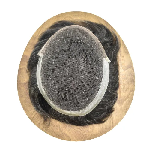 Miniatura 4 de Toupee para hombres, pieza de cabello humano real, sistema de reemplazo de encaje suizo suave para hombre, pieza de pelo de tupé, protesis capilar