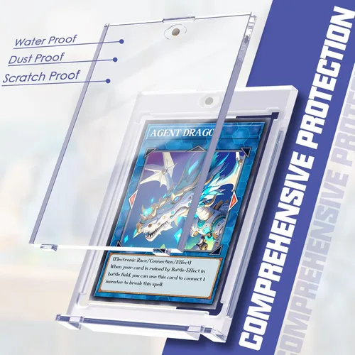 Miniatura 4 de Homthy 4 Portadores de Tarjetas Magnéticos para Cartas Coleccionables, Portadores de Cartas de Béisbol de Acrílico de 35pt con 4 Soportes