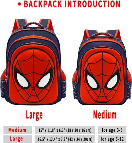 Miniatura 6 de Mochila escolar para niños pequeños, mochila escolar 3D de cómic, impermeable, ligera, para estudiantes de primaria, mochila escolar para niños
