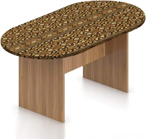 Miniatura 26 de Mantel ajustable ovalado, decoración africana, funda de poliéster elástico, mantel con estampado exótico tribal africano, para cocina, fiesta