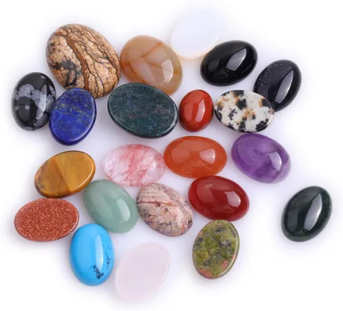 Miniatura 5 de GEM-Inside - Cuentas ovaladas sueltas de amatista, cabujón, cuentas naturales para joyería y anillos, colgantes, 0.236 x 0.315 pulgadas, 5