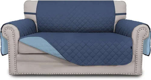Miniatura 87 de Easy-Going - Funda para sofá, futón y sillón sin reposabrazos, reversible, resistente al agua, para mascotas y niños (azul oscuro/azul claro)