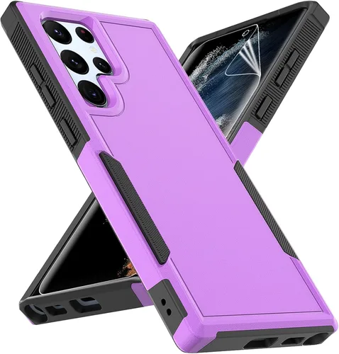 Miniatura 11 de Funda para Samsung Galaxy S22 Ultra: funda protectora de doble capa resistente para teléfono celular, a prueba de golpes, con protector de pantalla