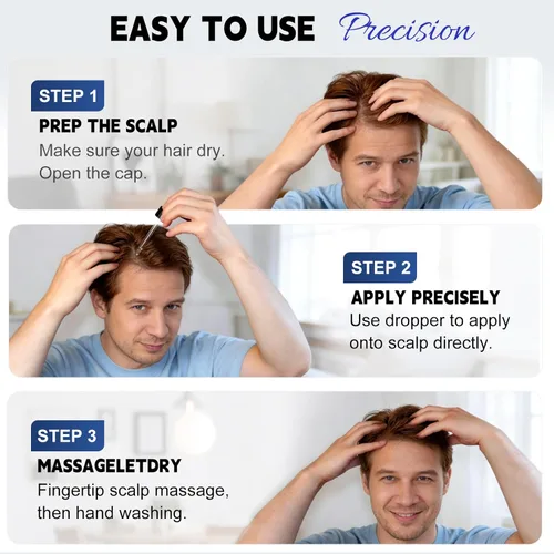 Miniatura 4 de Paquete de 6 soluciones tópicas de minoxidil al 5% para hombres y mujeres, tratamiento de crecimiento del cabello para adelgazamiento del cabello