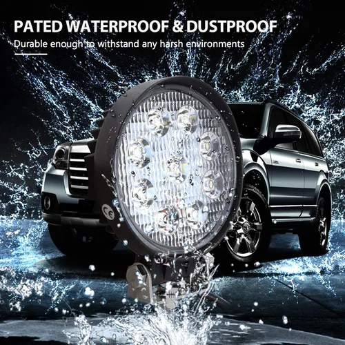 Miniatura 7 de Willpower 2 piezas de 27 W de 2200 lm, barra de luz de trabajo LED redonda, lámpara de conducción de haz puntual para todoterreno, SUV, barco, Jeep
