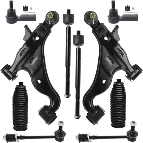 Miniatura 15 de Detroit Axle - Kit de suspensión frontal de 10 piezas para Jeep 2002-2004 Liberty, 2 brazos de control superiores con rótula 2 rótulas inferiores, 4