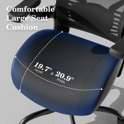 Miniatura 4 de GYI Silla de oficina ergonómica con cojín de espuma viscoelástica, silla de oficina grande y alta, asiento grueso de 4.7 pulgadas, silla