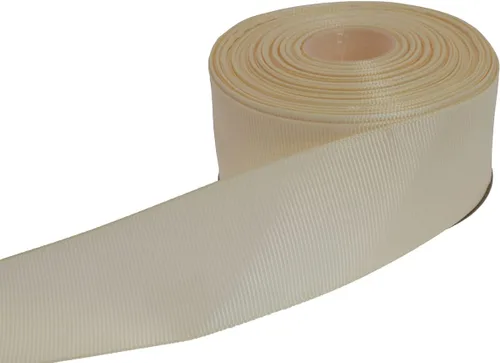 Miniatura 16 de Cinta de grogrén sólido de 25 yardas cada rollo, borde tejido 100% poliéster (1/4 pulgada, beige)