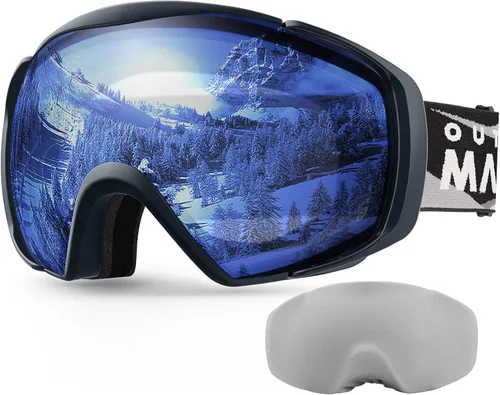 Miniatura 8 de OutdoorMaster Gafas de esquí con cubierta, gafas de nieve para snowboard OTG antivaho